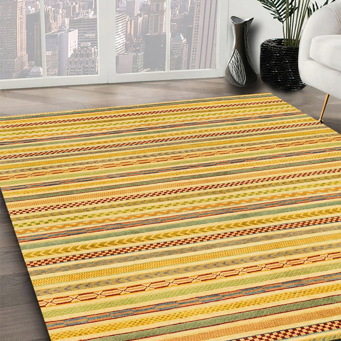 Machine Washable Abstract Orange Rug in a Family Room, wshabs2209
