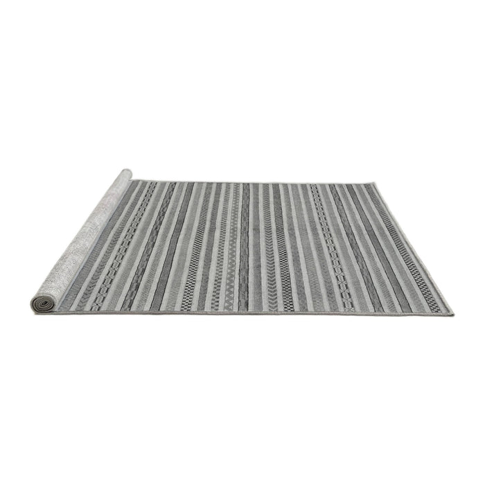 Sideview of Machine Washable Abstract Gray Modern Rug, wshabs2209gry