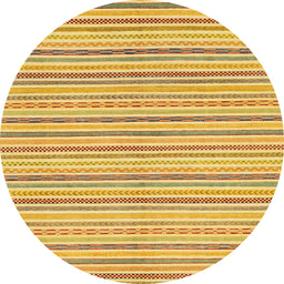 Round Abstract Orange Modern Rug, abs2209