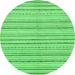 Round Abstract Emerald Green Modern Rug, abs2209emgrn