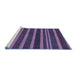 Sideview of Machine Washable Abstract Blue Modern Rug, wshabs220blu