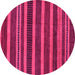 Round Abstract Pink Modern Rug, abs220pnk