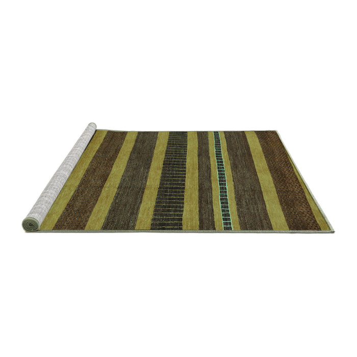 Sideview of Machine Washable Abstract Turquoise Modern Area Rugs, wshabs220turq