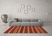 Machine Washable Abstract Brown Modern Rug in a Living Room,, wshabs220brn