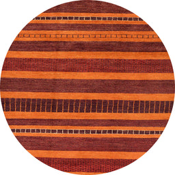 Round Abstract Orange Red Modern Rug, abs220