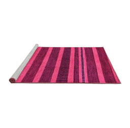 Sideview of Machine Washable Abstract Pink Modern Rug, wshabs220pnk