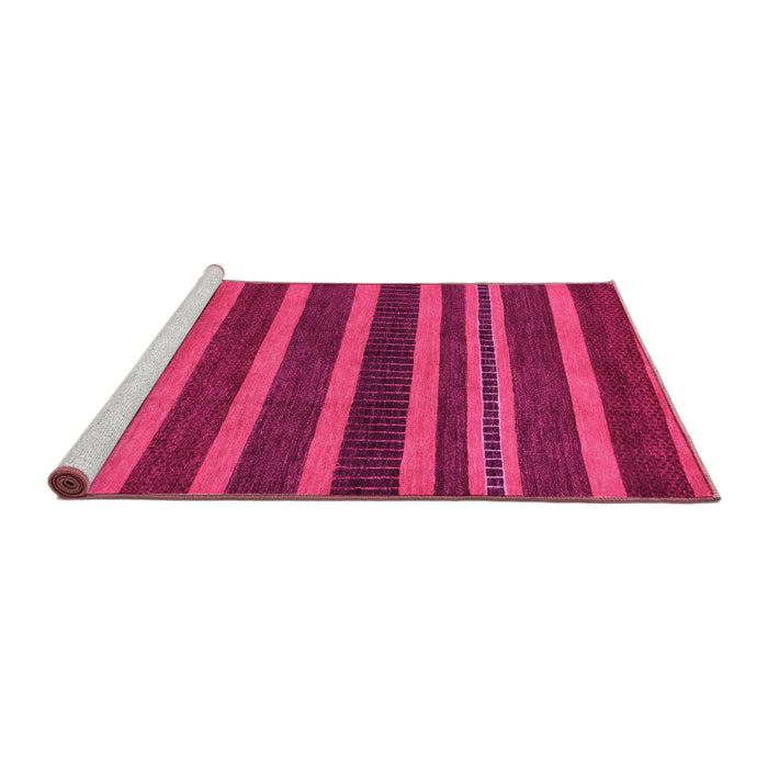 Sideview of Machine Washable Abstract Pink Modern Rug, wshabs220pnk