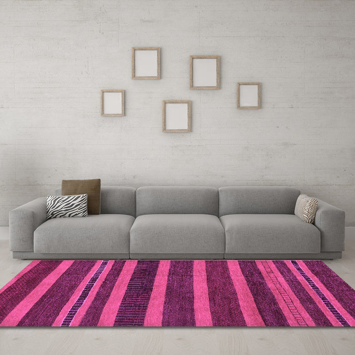 Machine Washable Abstract Purple Modern Area Rugs in a Living Room, wshabs220pur