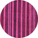 Round Machine Washable Abstract Purple Modern Area Rugs, wshabs220pur