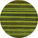 Round Abstract Green Modern Rug, abs220grn