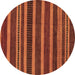 Round Abstract Brown Modern Rug, abs220brn