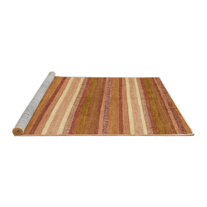 Sideview of Machine Washable Abstract Orange Rug, wshabs221