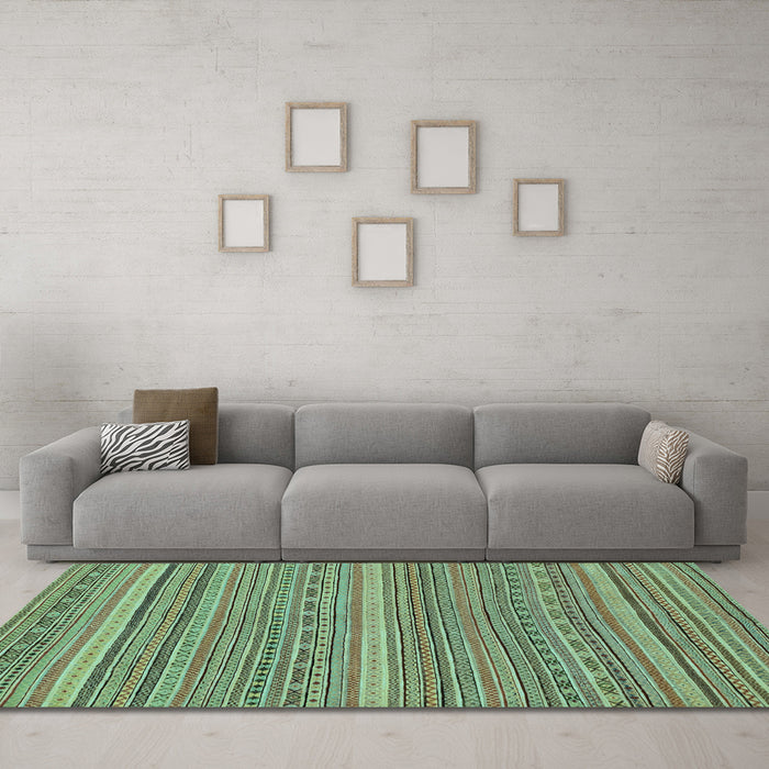 Machine Washable Abstract Light Blue Modern Rug in a Living Room, wshabs2210lblu