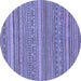 Round Abstract Blue Modern Rug, abs2210blu