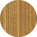 Round Abstract Brown Modern Rug, abs2210brn