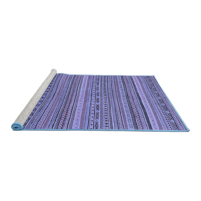 Sideview of Machine Washable Abstract Blue Modern Rug, wshabs2210blu