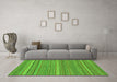 Machine Washable Abstract Green Modern Area Rugs in a Living Room,, wshabs2210grn