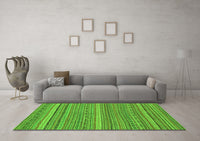 Machine Washable Abstract Green Modern Rug, wshabs2210grn