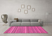 Machine Washable Abstract Pink Modern Rug in a Living Room, wshabs2210pnk