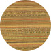 Round Abstract Yellow Modern Rug, abs2210