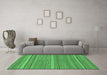 Machine Washable Abstract Emerald Green Modern Area Rugs in a Living Room,, wshabs2210emgrn