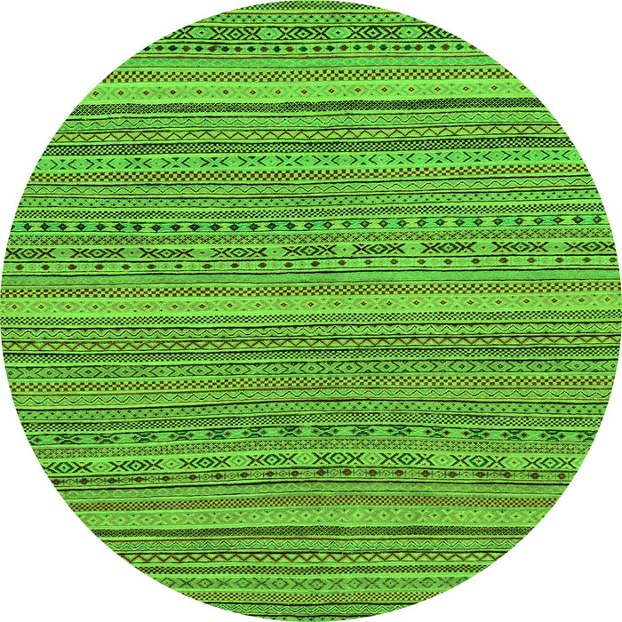 Round Abstract Green Modern Rug, abs2210grn
