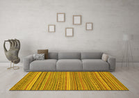 Machine Washable Abstract Yellow Modern Rug, wshabs2210yw