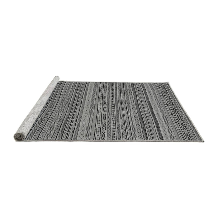 Sideview of Machine Washable Abstract Gray Modern Rug, wshabs2210gry