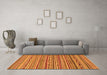 Machine Washable Abstract Orange Modern Area Rugs in a Living Room, wshabs2211org