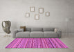 Machine Washable Abstract Purple Modern Area Rugs in a Living Room, wshabs2211pur