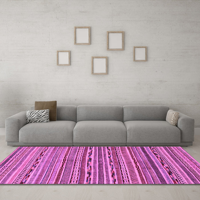 Machine Washable Abstract Purple Modern Area Rugs in a Living Room, wshabs2211pur