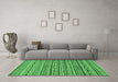 Machine Washable Abstract Emerald Green Modern Area Rugs in a Living Room,, wshabs2211emgrn