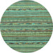 Round Abstract Light Blue Modern Rug, abs2211lblu