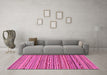 Machine Washable Abstract Pink Modern Rug in a Living Room, wshabs2211pnk