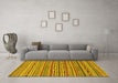 Machine Washable Abstract Yellow Modern Rug in a Living Room, wshabs2211yw