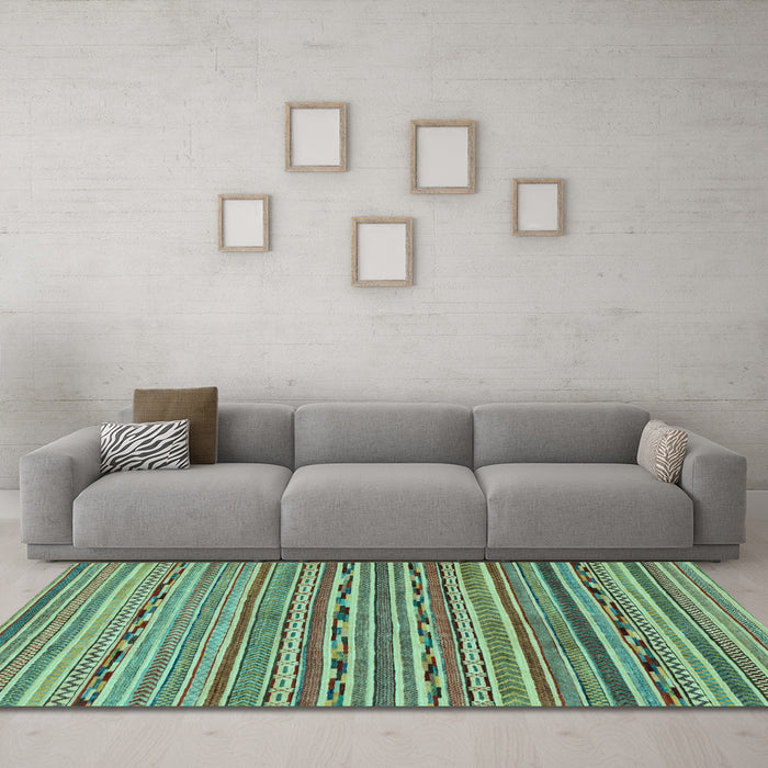 Machine Washable Abstract Light Blue Modern Rug in a Living Room, wshabs2211lblu