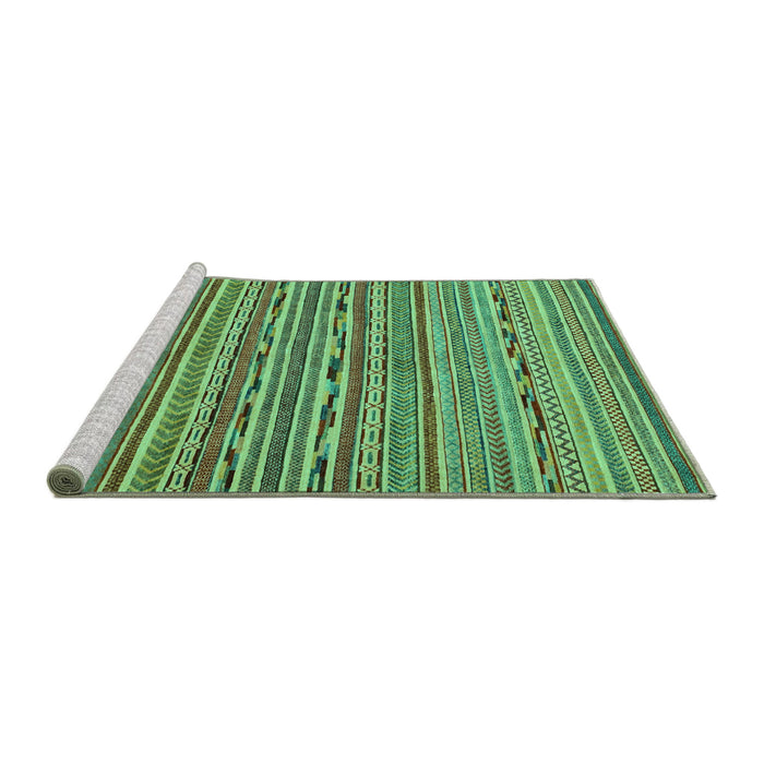 Sideview of Machine Washable Abstract Turquoise Modern Area Rugs, wshabs2211turq