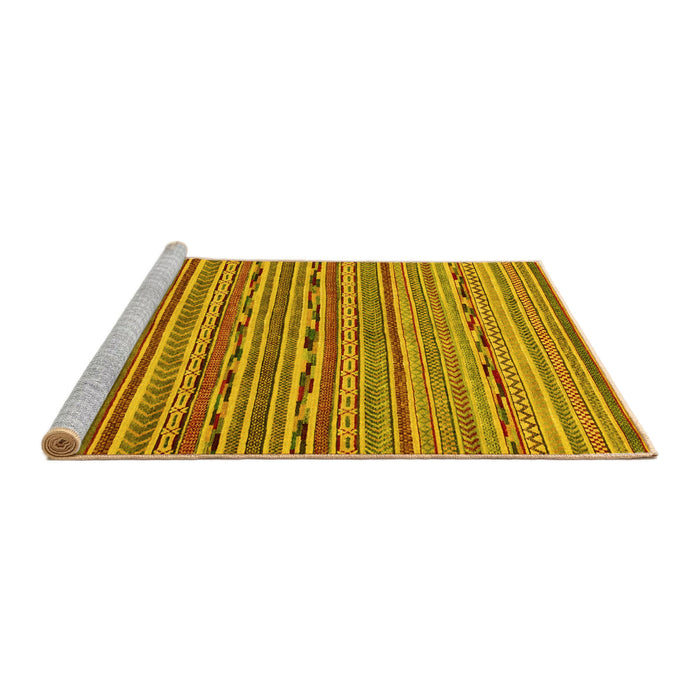 Sideview of Machine Washable Abstract Yellow Modern Rug, wshabs2211yw