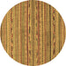 Round Abstract Brown Modern Rug, abs2211brn