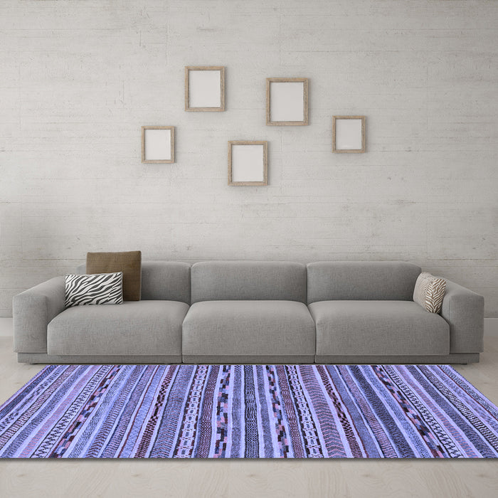 Machine Washable Abstract Blue Modern Rug in a Living Room, wshabs2211blu