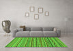 Machine Washable Abstract Green Modern Area Rugs in a Living Room,, wshabs2211grn