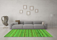 Machine Washable Abstract Green Modern Rug, wshabs2211grn