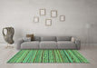 Machine Washable Abstract Turquoise Modern Area Rugs in a Living Room,, wshabs2211turq