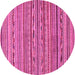 Round Machine Washable Abstract Pink Modern Rug, wshabs2211pnk