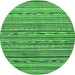 Round Abstract Emerald Green Modern Rug, abs2211emgrn