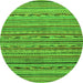 Round Machine Washable Abstract Green Modern Area Rugs, wshabs2211grn