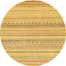 Round Machine Washable Abstract Yellow Rug, wshabs2212