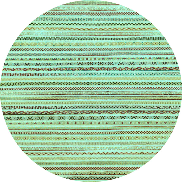 Round Machine Washable Abstract Light Blue Modern Rug, wshabs2212lblu
