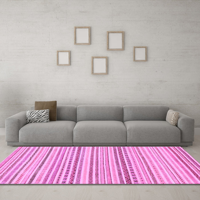 Machine Washable Abstract Purple Modern Area Rugs in a Living Room, wshabs2212pur