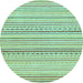 Round Abstract Light Blue Modern Rug, abs2212lblu